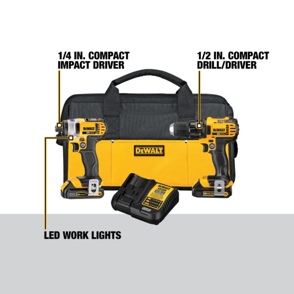2-Tool 20-Volt Max Power Tool Combo Kit with Soft Case (2-Batteries and charger Included) - Image 3