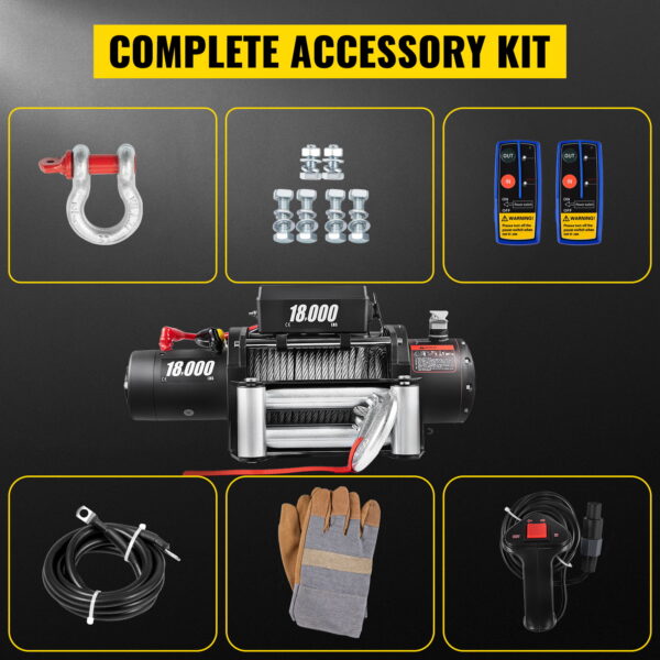 18000LBS Electric Winch 12V Steel Cable Off-road ATV UTV Truck Towing Trailer - Image 7