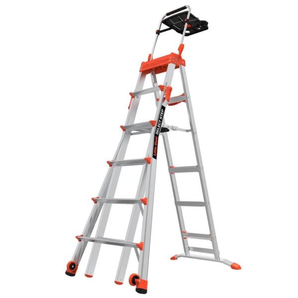 Little Giant Ladders Select Step M6 Aluminum 10-ft Type 1A- 300-lb Capacity Telescoping Step Ladder - Image 4