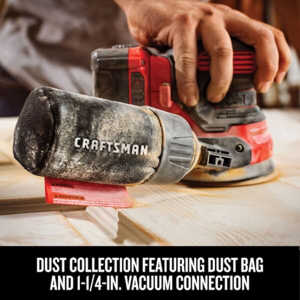 Power Sanders CMCW220B V20 20-Volt Cordless Random Orbital Sander with Dust Management - Image 2