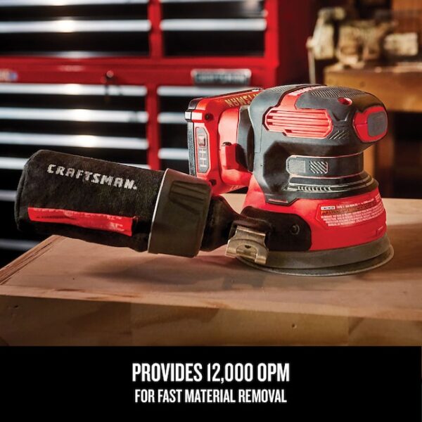Power Sanders CMCW220B V20 20-Volt Cordless Random Orbital Sander with Dust Management - Image 3