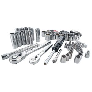 83-Piece Standard (SAE) and Metric Polished Chrome Mechanics Tool Set with Hard Case