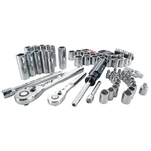 83-Piece Standard (SAE) and Metric Polished Chrome Mechanics Tool Set with Hard Case