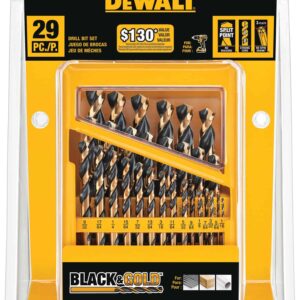 29-Piece Assorted Black and Gold Coated Hss Twist Drill Bit Set