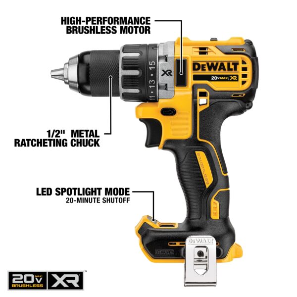 XR 2-Tool 20-Volt Max Brushless Power Tool Combo Kit with Soft Case (2-Batteries and charger Included) - Image 4