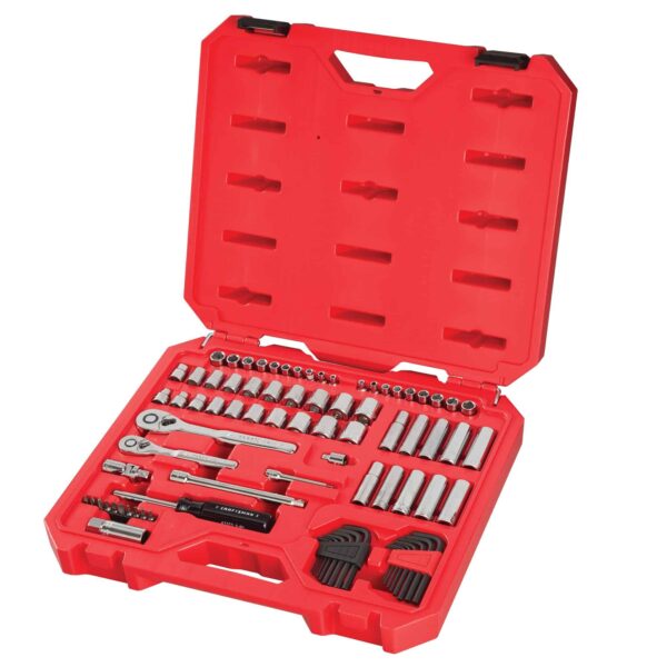 83-Piece Standard (SAE) and Metric Polished Chrome Mechanics Tool Set with Hard Case - Image 8