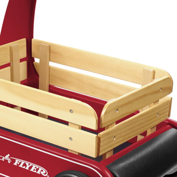 Classic Walker Wagon, Wood Push Walker, Red - Image 4