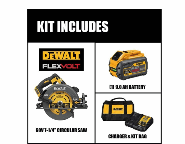 DCS578X1 VOLT 60-Volt MAX Cordless Brushless 7-1/4 in. Circular Saw with Brake with (1) VOLT 9.0Ah Battery - Image 2