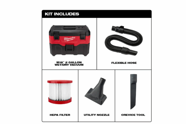 0880-20 M18 18-Volt 2 Gal. Lithium-Ion Cordless Wet/Dry Vacuum (Tool-Only) - Image 6