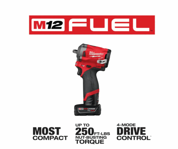 2554-22-48-11-2460 M12 FUEL 12V Lithium-Ion Brushless Cordless Stubby 3/8 in. Impact Wrench Kit with 6.0Ah Battery - Image 2
