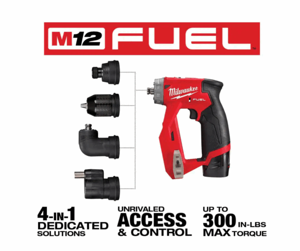 2505-22-48-11-2420 M12 FUEL 12-Volt Lithium-Ion Brushless Cordless 4-in-1 Installation 3/8 in. Drill Driver Kit W/ Bonus 2.0Ah Battery - Image 2