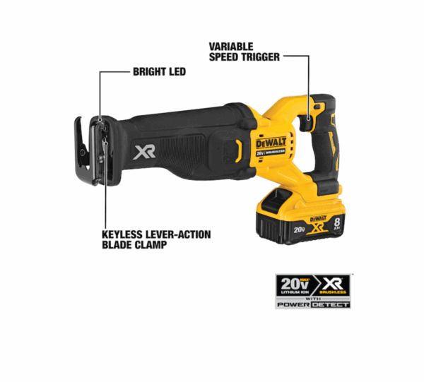 Reciprocating Saw DCS368B XR POWER DETECT 20-volt Max Variable Speed Brushless Cordless (Tool Only) - Image 2