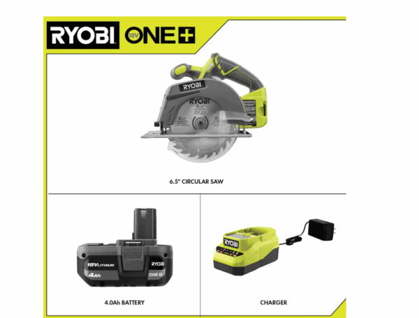 P507K1 ONE+ 18V Cordless 6-1/2 in. Circular Saw Kit with 4.0 Ah Battery and 18V Charger - Image 2
