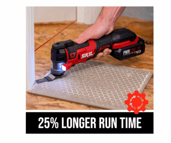OS5937-10 PWR Core 20 Brushless 20V Oscillating Multi-Tool Kit with 35pcs Sanding Paper, 3 Blades, Sanding Pad, Rigid Scraper, Accessory Case, Includes 2.0Ah Lithium Battery   PWRJump Charger - Image 2