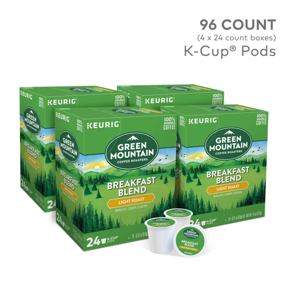 Green Mountain Coffee Roasters Breakfast Blend Single-Serve Keurig K-Cup Pods Light Roast Coffee 96 Count - Image 2