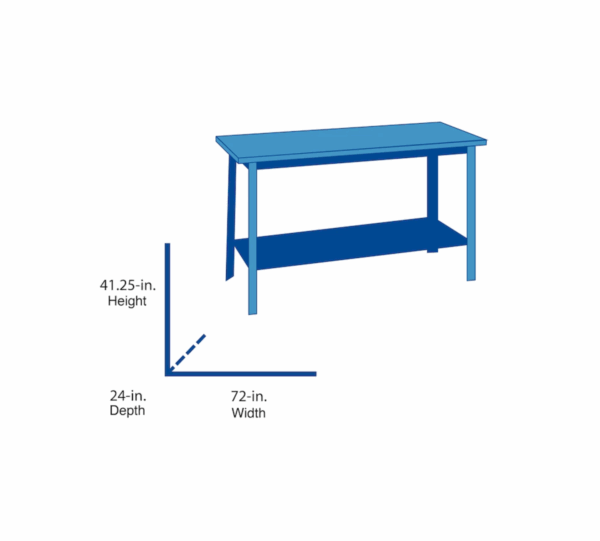 CMST27200R 72-in W x 41.25-in H Red Wood Work Bench - Image 2