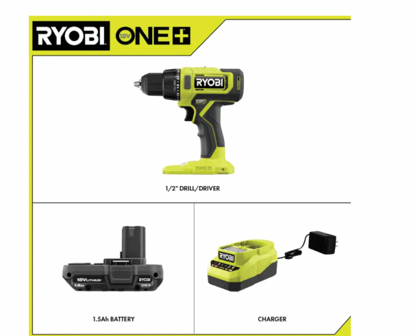 PCL206K1 ONE+ 18V Cordless 1/2 in. Drill/Driver Kit with (1) 1.5 Ah Battery and Charger - Image 2