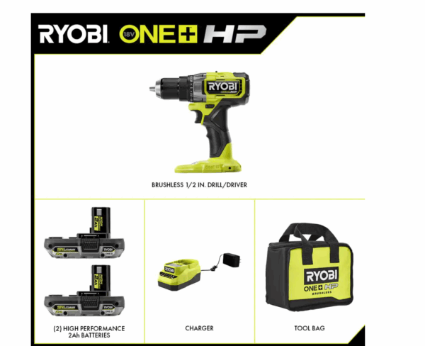 PBLDD01K-PBP004 ONE+ HP 18V Brushless Cordless 2-Tool Combo Kit with Drill/Driver, Batteries, Charger, and Bag with Extra 4.0 Ah Battery - Image 2
