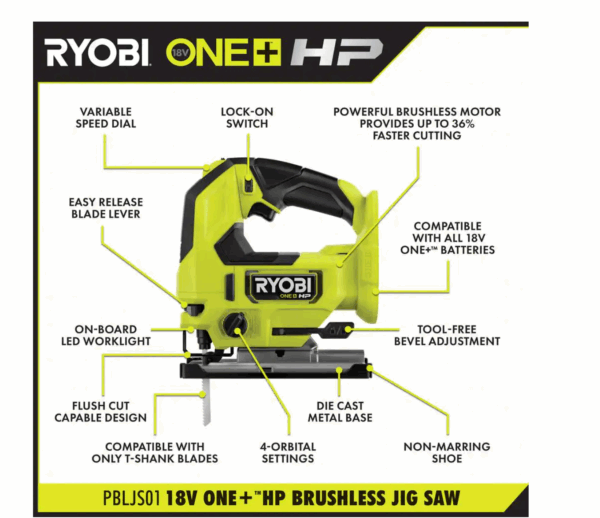 Jig Saw PBLJS01B ONE+ HP 18V Brushless Cordless (Tool Only) - Image 2