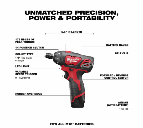 2401-22-2362-20 M12 12-Volt Li-Ion Cordless 1/4 in. Hex Screwdriver Kit with M12 400 Lumens LED Lantern/Trouble Light with USB Charging - Image 2