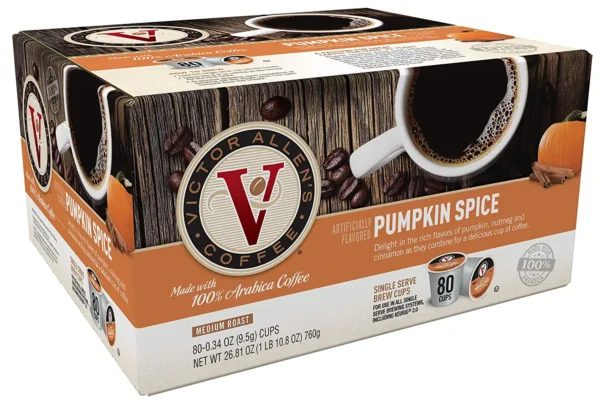 Victor Allen s Coffee Pumpkin Spice Flavored Medium Roast 80 Count, Single Serve Coffee Pods for Keurig K-Cup Brewers - Image 2