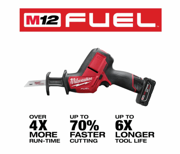 2520-21XC-2457-20 M12 FUEL 12-Volt Lithium-Ion Brushless Cordless HACKZALL Reciprocating Saw Kit W/ M12 3/8 in. Ratchet - Image 2