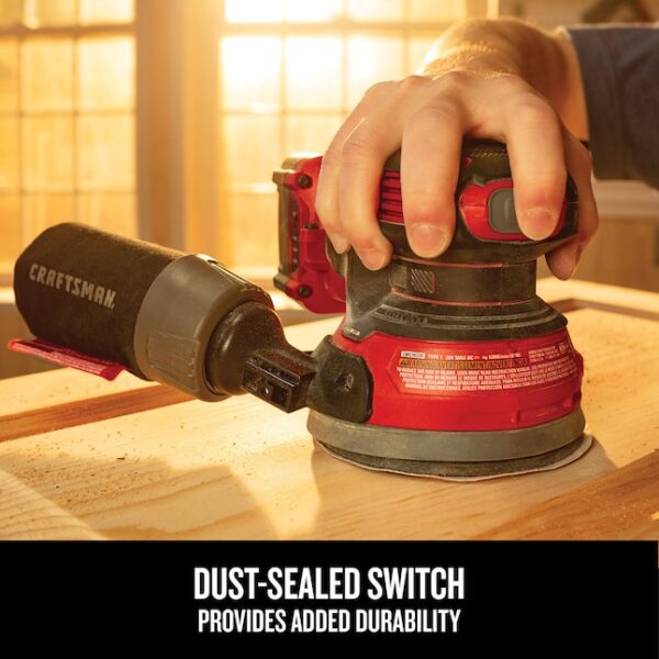 Power Sanders CMCW220B V20 20-Volt Cordless Random Orbital Sander with Dust Management - Image 6
