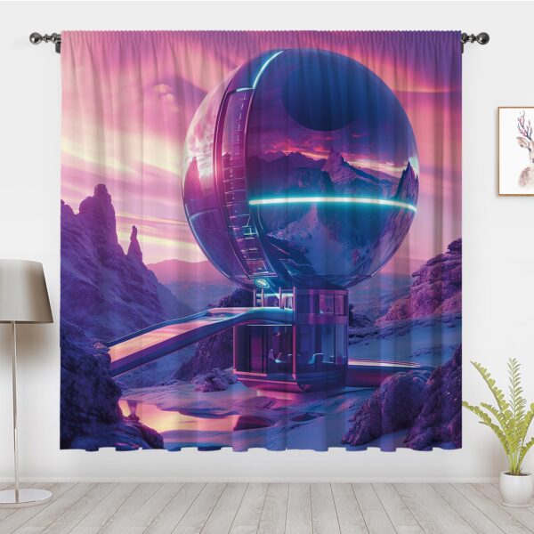 Surrealism Science Fiction art Curtains - Image 4