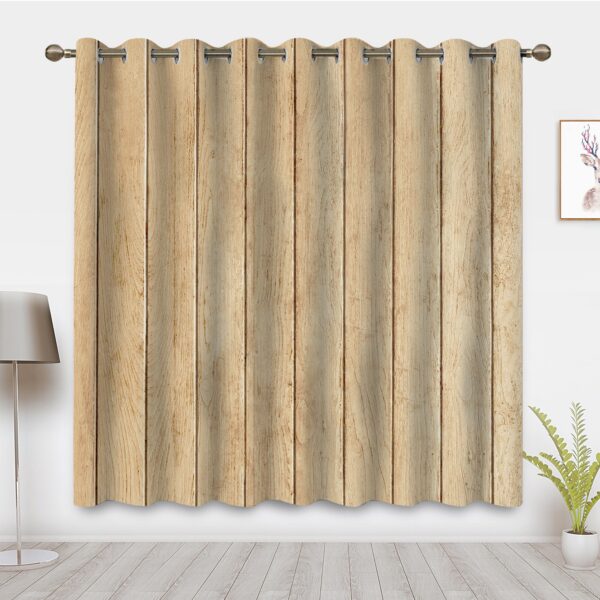Imitation wood Solid Color Curtains - Image 4