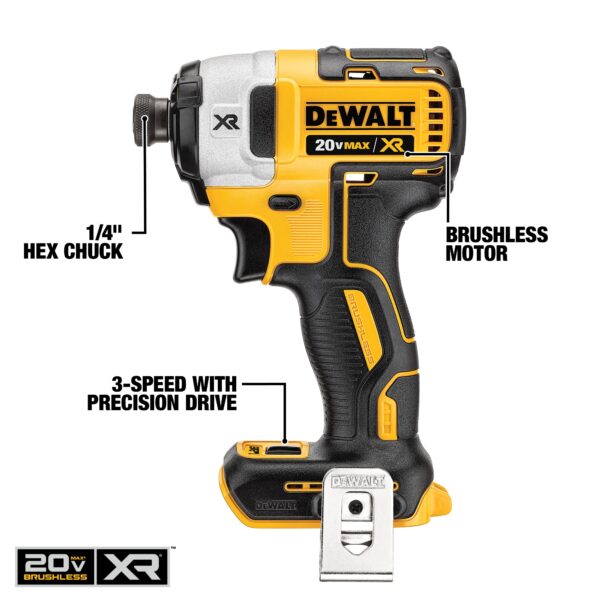 XR 2-Tool 20-Volt Max Brushless Power Tool Combo Kit with Soft Case (2-Batteries and charger Included) - Image 5