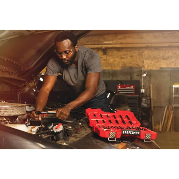 51-Piece Standard (SAE) and Metric Combination Gunmetal Chrome Mechanics Tool Set with Hard Case - Image 43