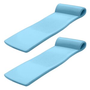 70 Inch Foam Raft Lounger Pool Float, Blue (2 Pack)