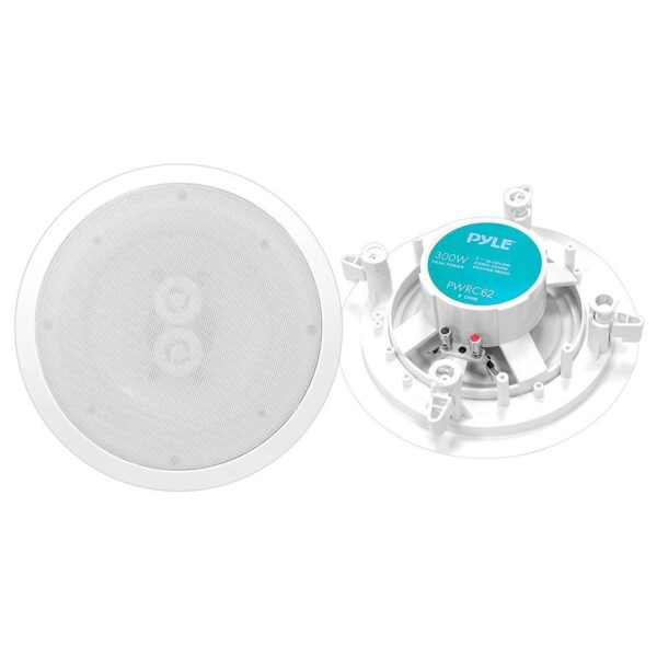 6.5 Inch 300W Home Audio In-Ceiling or Outdoor Speaker Waterproof (2 Pack) - Image 4