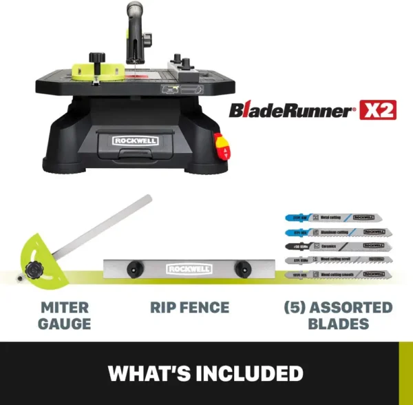 ROCKWELL Table Saw RK7323 BladeRunner X2 4-in Carbon 5.5-Amp Portable Corded - Image 4