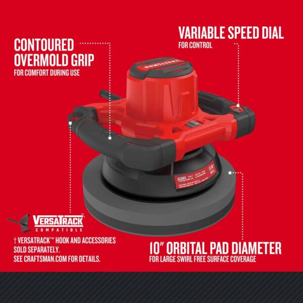 10-in Variable Speed Corded Polisher - Image 3