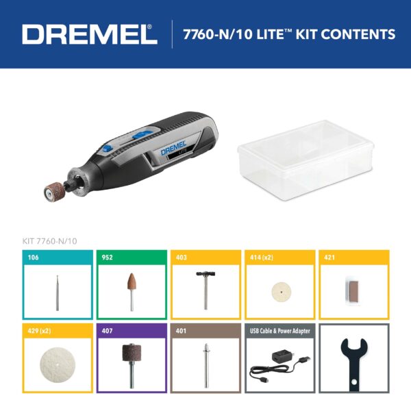 7760 Variable Speed Cordless 4-volt 2-Amp Multipurpose Rotary Tool Kit - Image 2