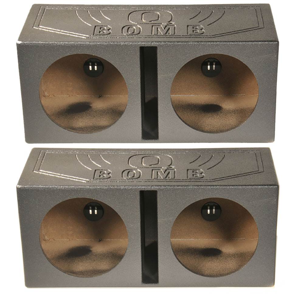 15V Dual 15 Vented Port Subwoofer Sub Box w/ Bedliner Spray (2 Pack)