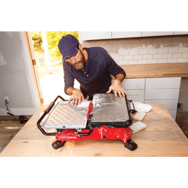 V20 7-in 30-Amp Tabletop Sliding Table Cordless Tile Saw (Battery Included) - Image 13