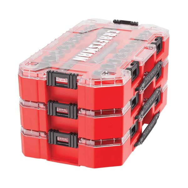 22-Piece Standard (SAE) and Metric Gunmetal Chrome Mechanics Tool Set with Hard Case - Image 9