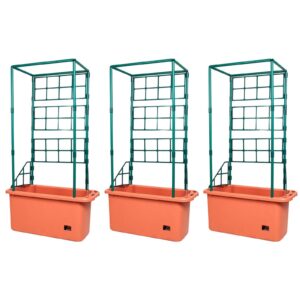 10 Gal Tomato Trellis Self Watering Grow System on Wheels (3 Pack)