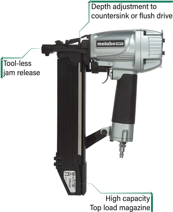 HPT N5008AC2M 16-Gauge 7/16-in Medium Crown Construction Stapler, Pneumatic - Image 2
