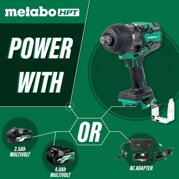 HPT MultiVolt 36-volt Variable Speed Brushless 3/4-in square Drive Hybrid Cordless and Corded Impact Wrench (Tool only) - Image 6