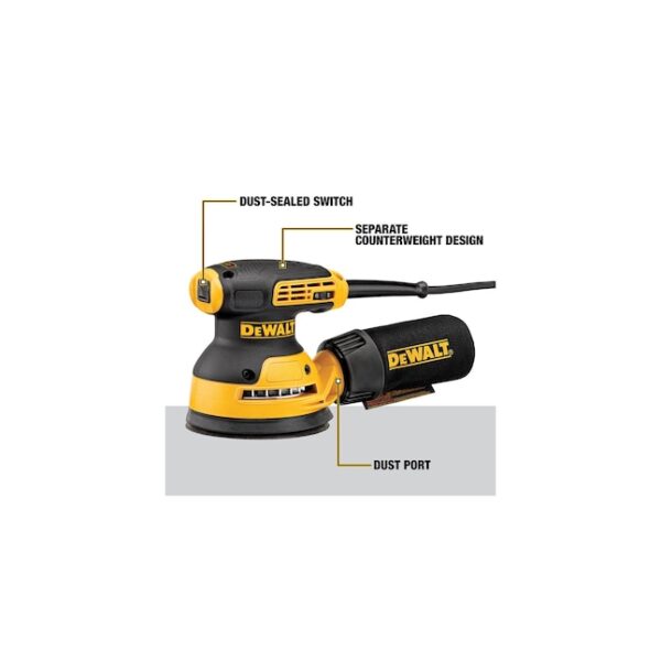 Power Sanders DWE6423 3-Amp Corded Orbital Sander with Dust Management - Image 2