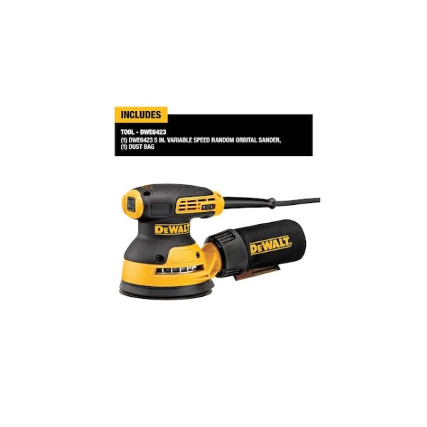 Power Sanders DWE6423 3-Amp Corded Orbital Sander with Dust Management - Image 3