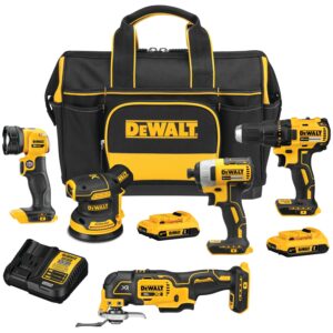 DCKSS521D2 5-Tool 20-Volt Max Brushless Power Tool Combo Kit with Soft Case (2-Batteries and charger Included)