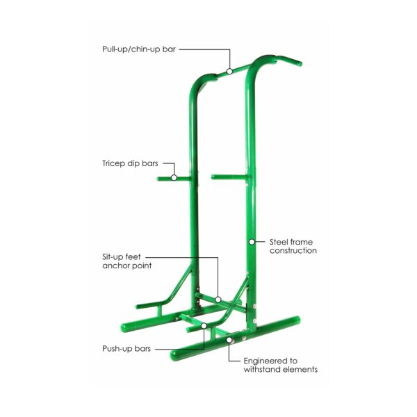 Outdoor  Multi Use Strength Training Power Tower, Green - Image 7
