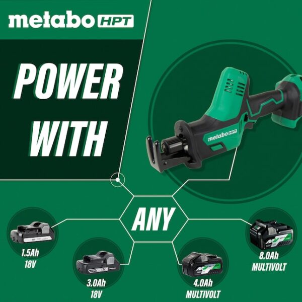 HPT Reciprocating Saw CR18DAQ4M MultiVolt 18-volt Variable Speed Cordless | One-Handed Design (Tool Only) - Image 5