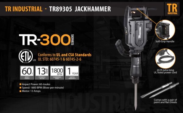 TR Industrial TR89305 120-Volt Corded Demolition Hammer - Image 2