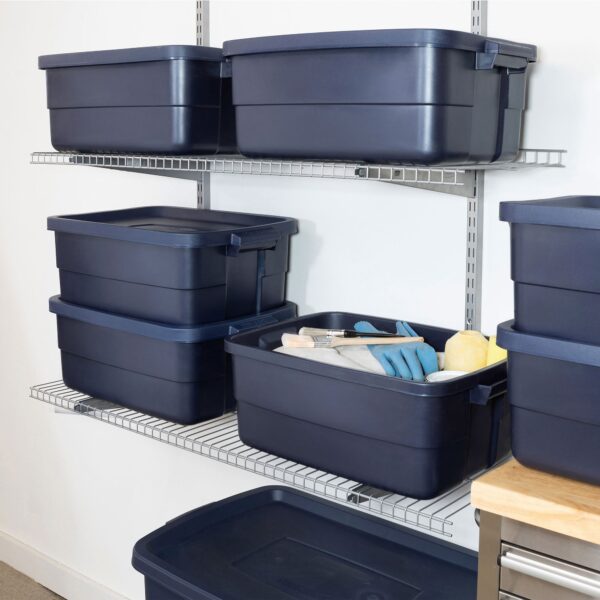 10 Gallon Stackable Storage Container, Dark Indigo Metallic (6 Pack) - Image 3