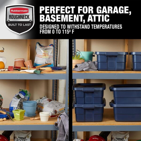 10 Gallon Stackable Storage Container, Dark Indigo Metallic (6 Pack) - Image 4